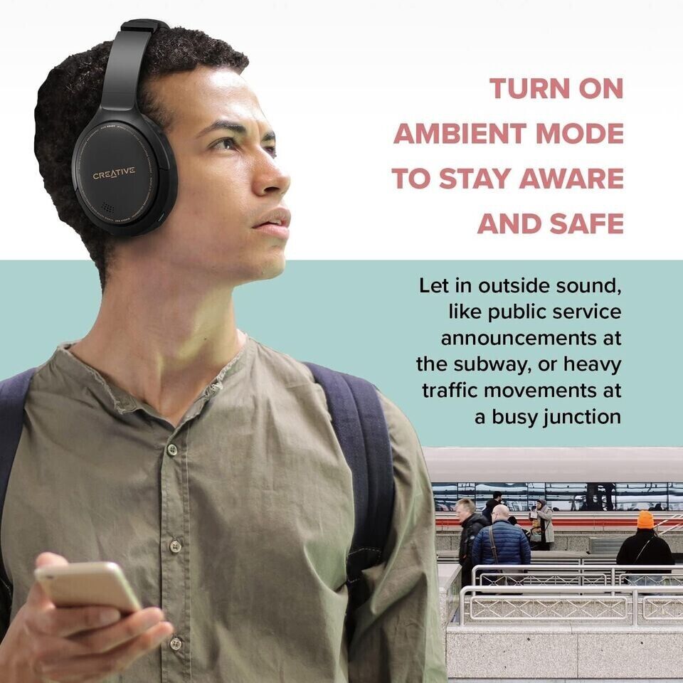 Creative Zen Hybrid Wireless Over-Ear Headphones with Noise Cancellation