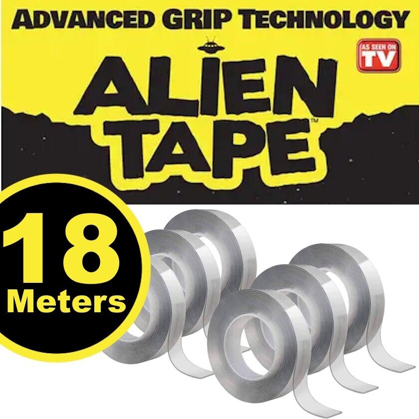 Genuine 18M Alien Tape AS SEEN ON TV Reusable DOUBLE Sided TAPE 3cm x 3m x 6roll