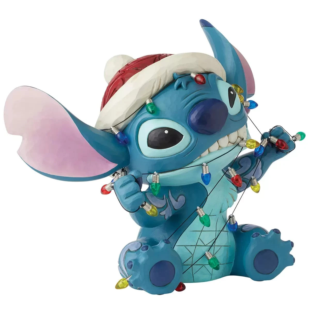 Disney Traditions Stitch Statue by Jim Shore Wrapped In Holiday Faux Lights