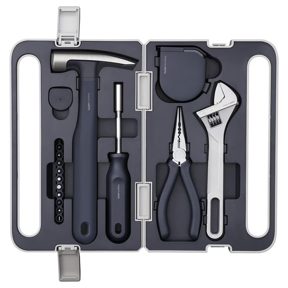 HOTO 16-Piece Household Tool Kit Set with Case