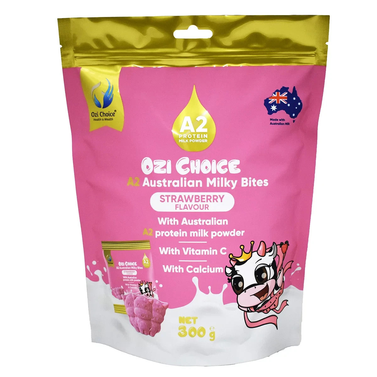 Ozi Choice A2 Australian Milky Bites 300g Strawberry