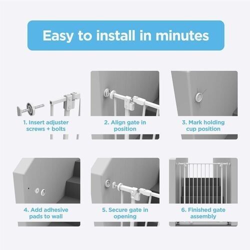 Perma Child Safety 73 - 82cm Warm White Extra Tall Easy Fit Baby Gate