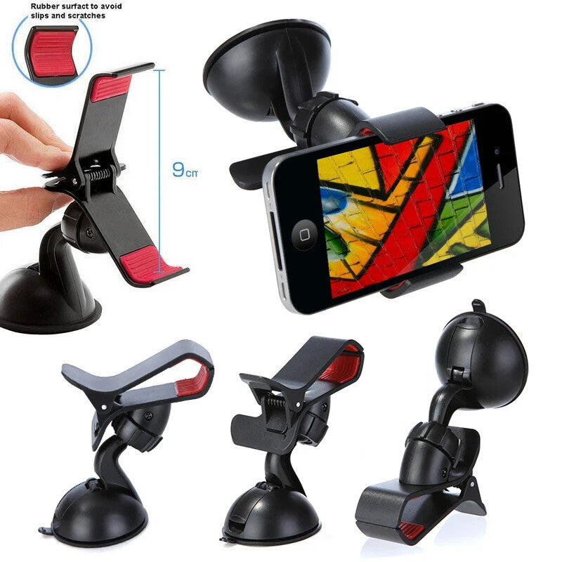 Car Mount Holder Cradle Windshield for iPhone 16 Samsung Galaxy GPS Mobile Phone