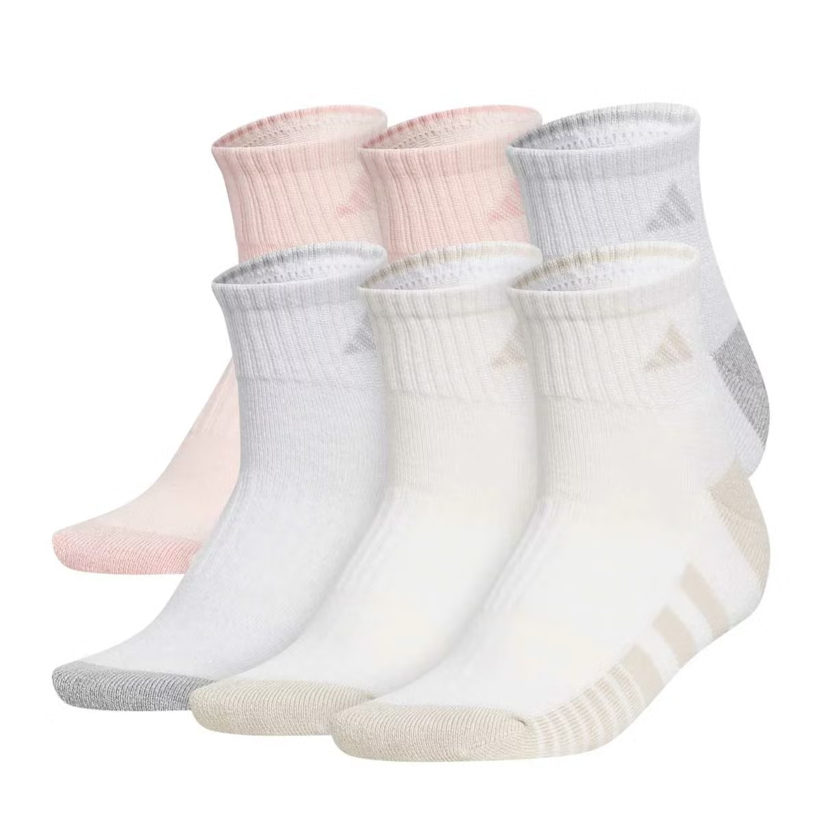 Adidas Women's Cushioned Crew Sock 6 Pack Multi Colours Medium Shoe Size - 5-10