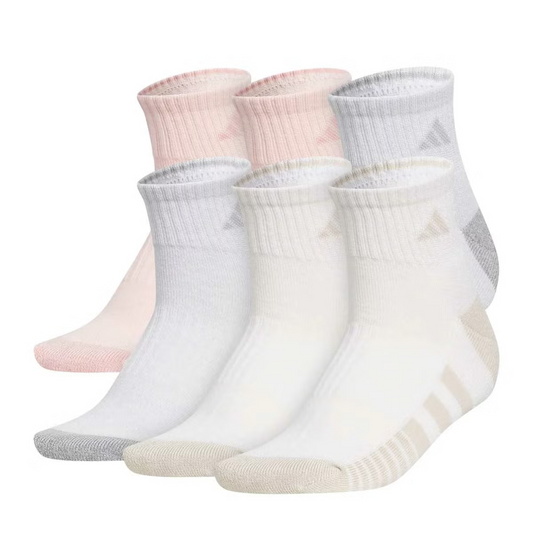 Adidas Women's Cushioned Crew Sock 6 Pack Multi Colours Medium Shoe Size - 5-10