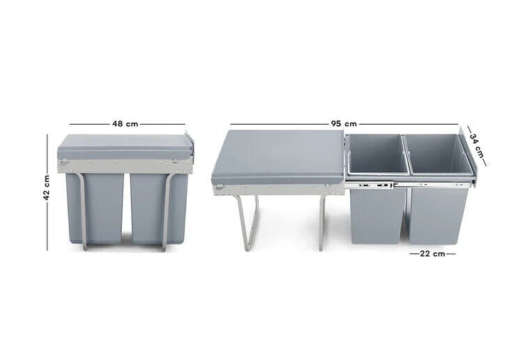 Ovela 40L Twin Pull Out Kitchen Rubbish Bin