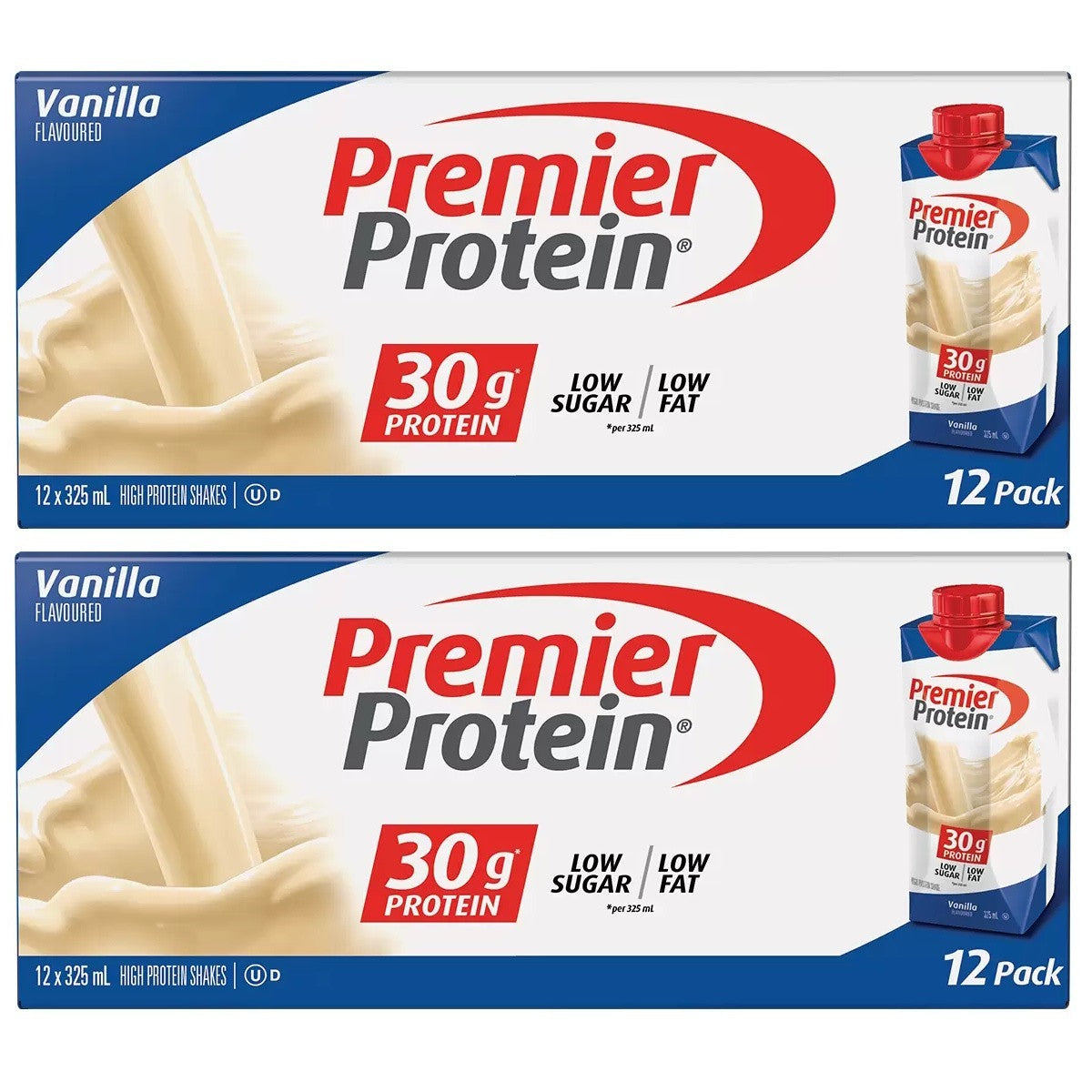 24x 32ml Premier Protein Vanilla Protein Shake - Total 325 ML Low Fat Low Sugar