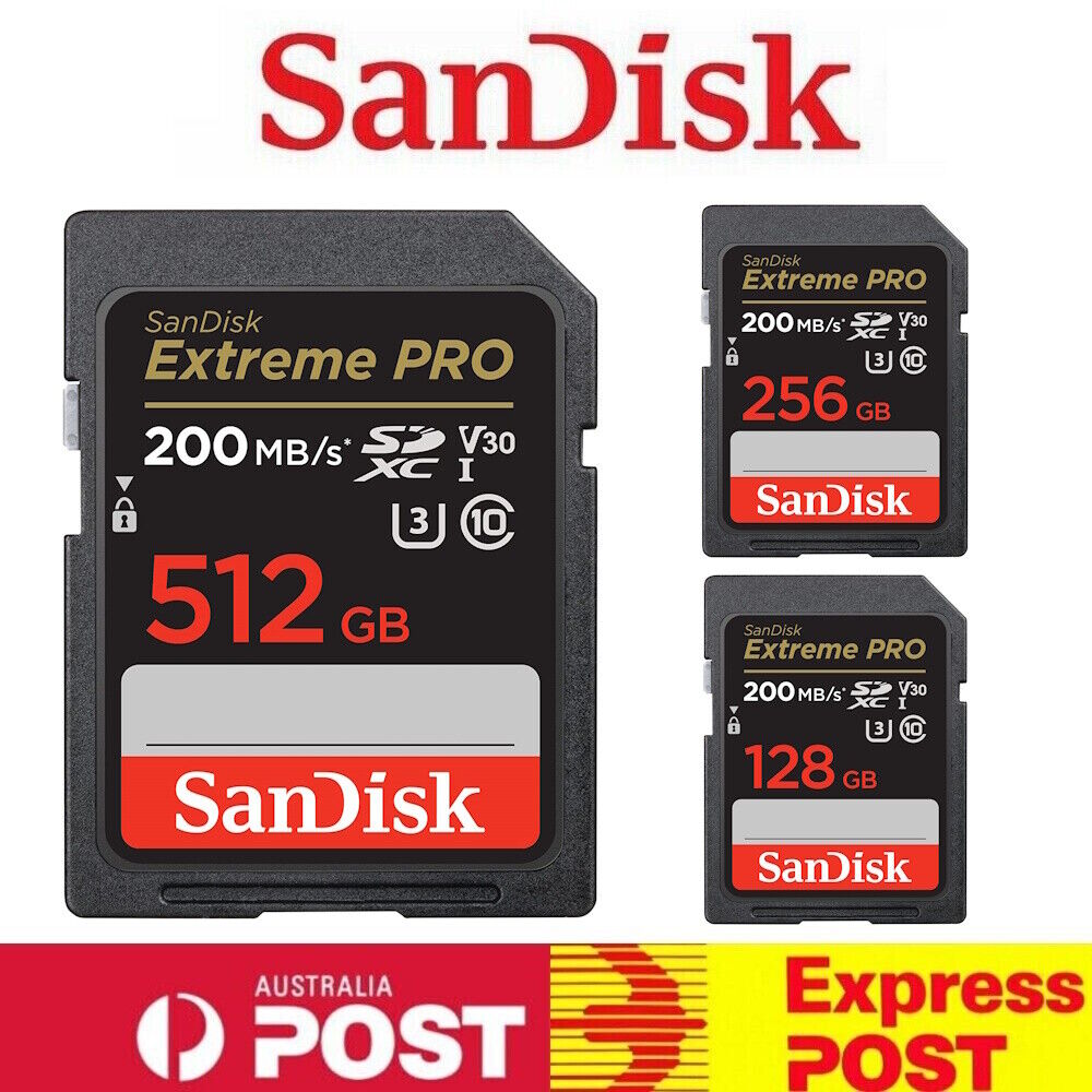 SD Card SanDisk 32GB 64G 128G 256G 512G Extreme PRO SDHC SDXC Camera Memory