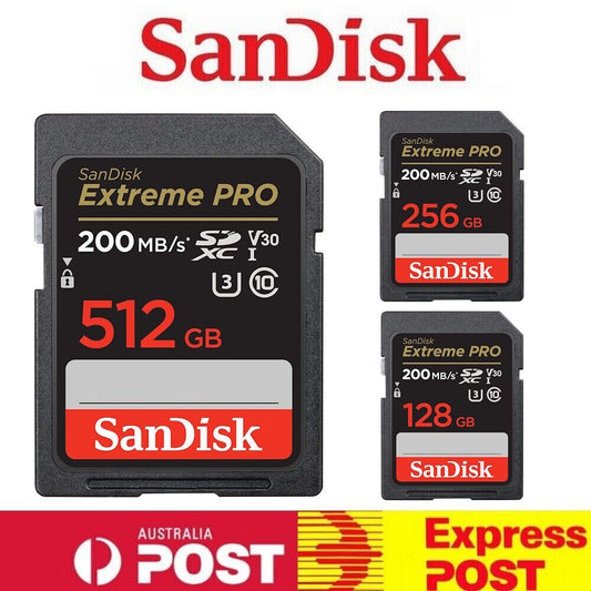 SD Card SanDisk 32GB 64G 128G 256G 512G Extreme PRO SDHC SDXC Camera Memory