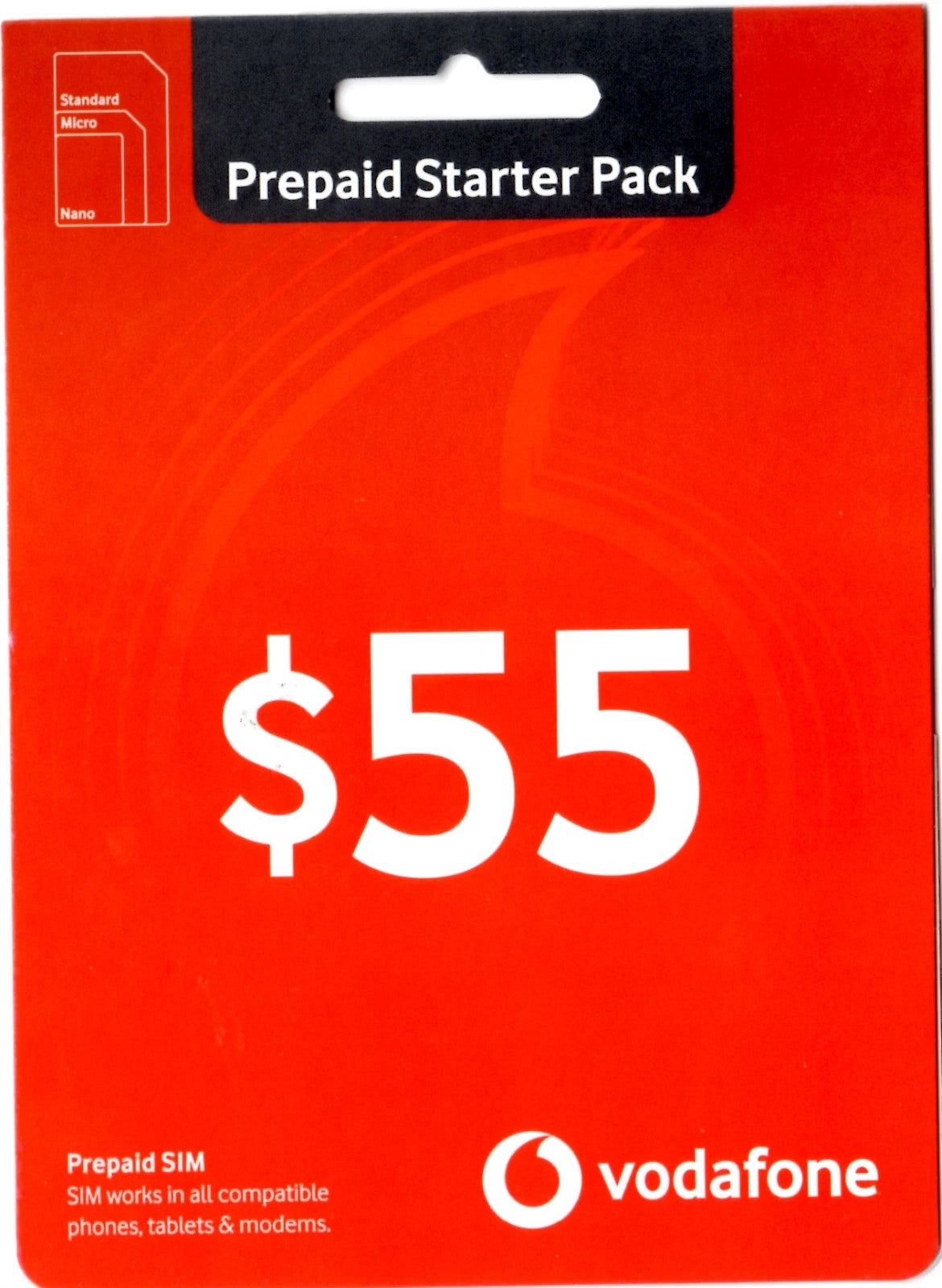 Vodafone Pre-Paid Starter Pack $55 Trio SIM Card NEW