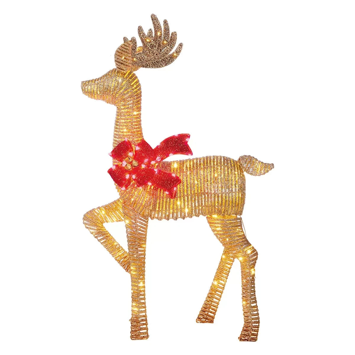 Gold Deer Family 3 Piece Set - Outdoor Christmas Twinkling LED Lights
