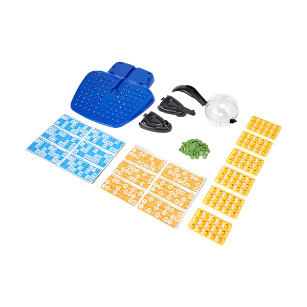 Kids Bingo Game Set Clear Cage 90 Balls  Machine Rotary 48 Cards 150 Markers 6+