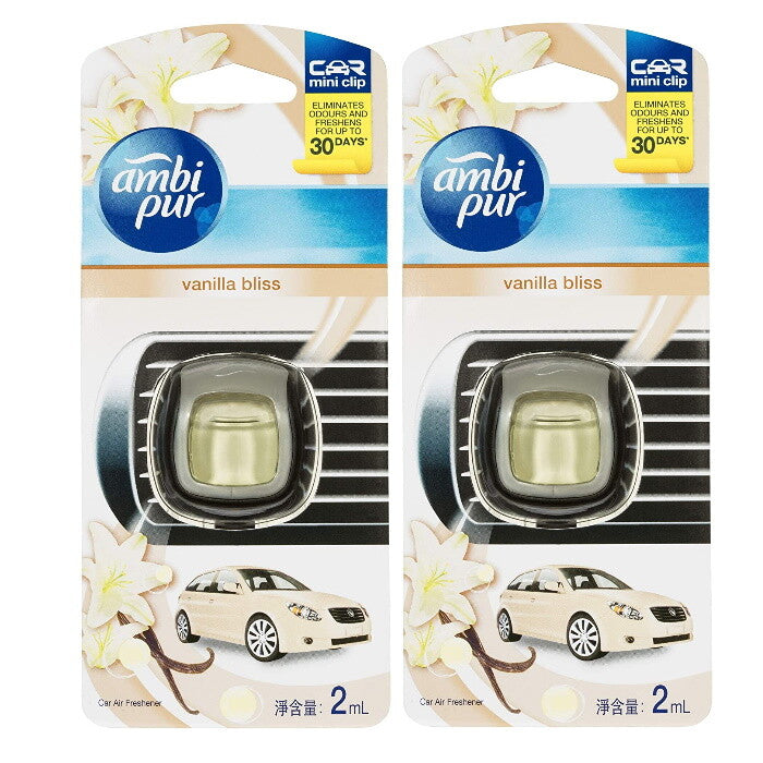 Ambi Pur Car Air Freshener Eliminates Odours Freshens vent attach 1x/2x/5x 2ml