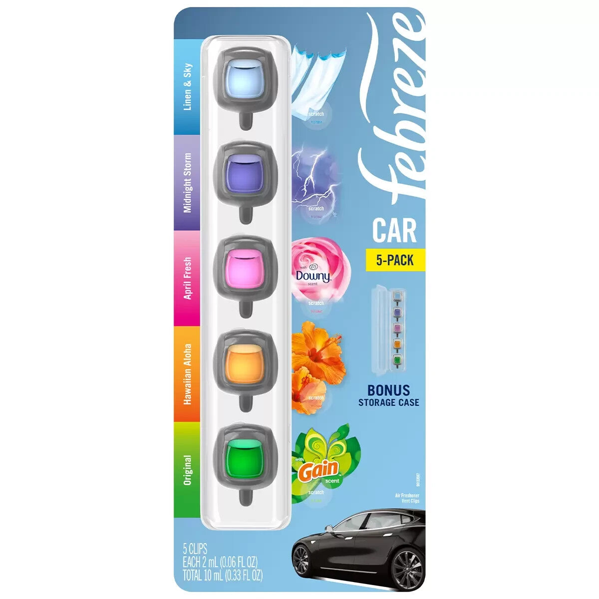Febreze 5-Pack Mixed Scent Car Air Freshener Vent Clips 10mL Up to 150 Days