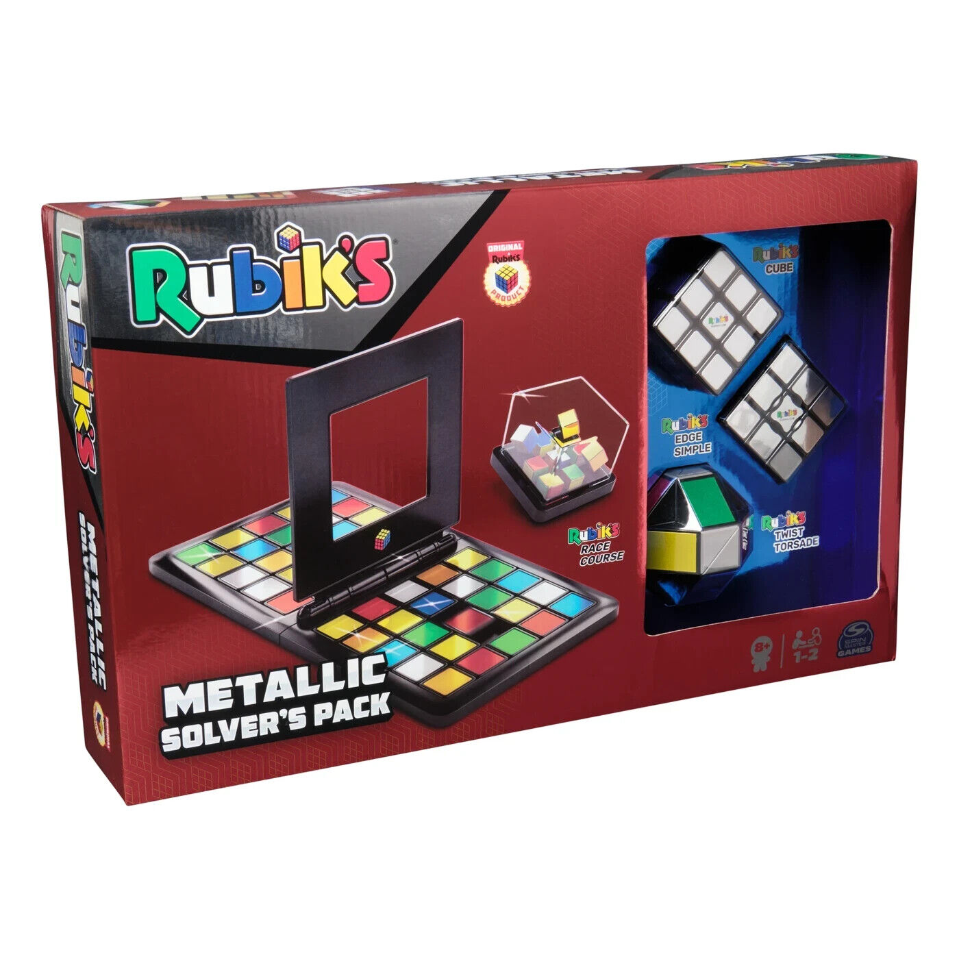 Genuine Rubik's Metallic Edition Solvers Pack Race Cube Edge Twist Torsade Game