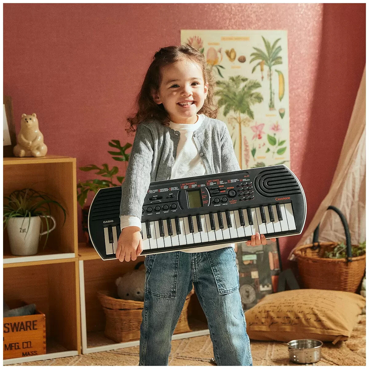 Casio Casiotone SA81 44-Key Musical Portable Mini Electric Keyboard Black