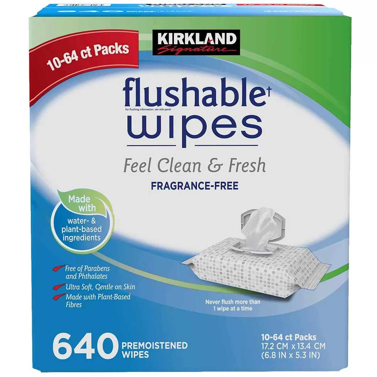 Kirkland Signature Flushable Wipes Wet Moist Ultra Soft Towelettes 2X 640 Count
