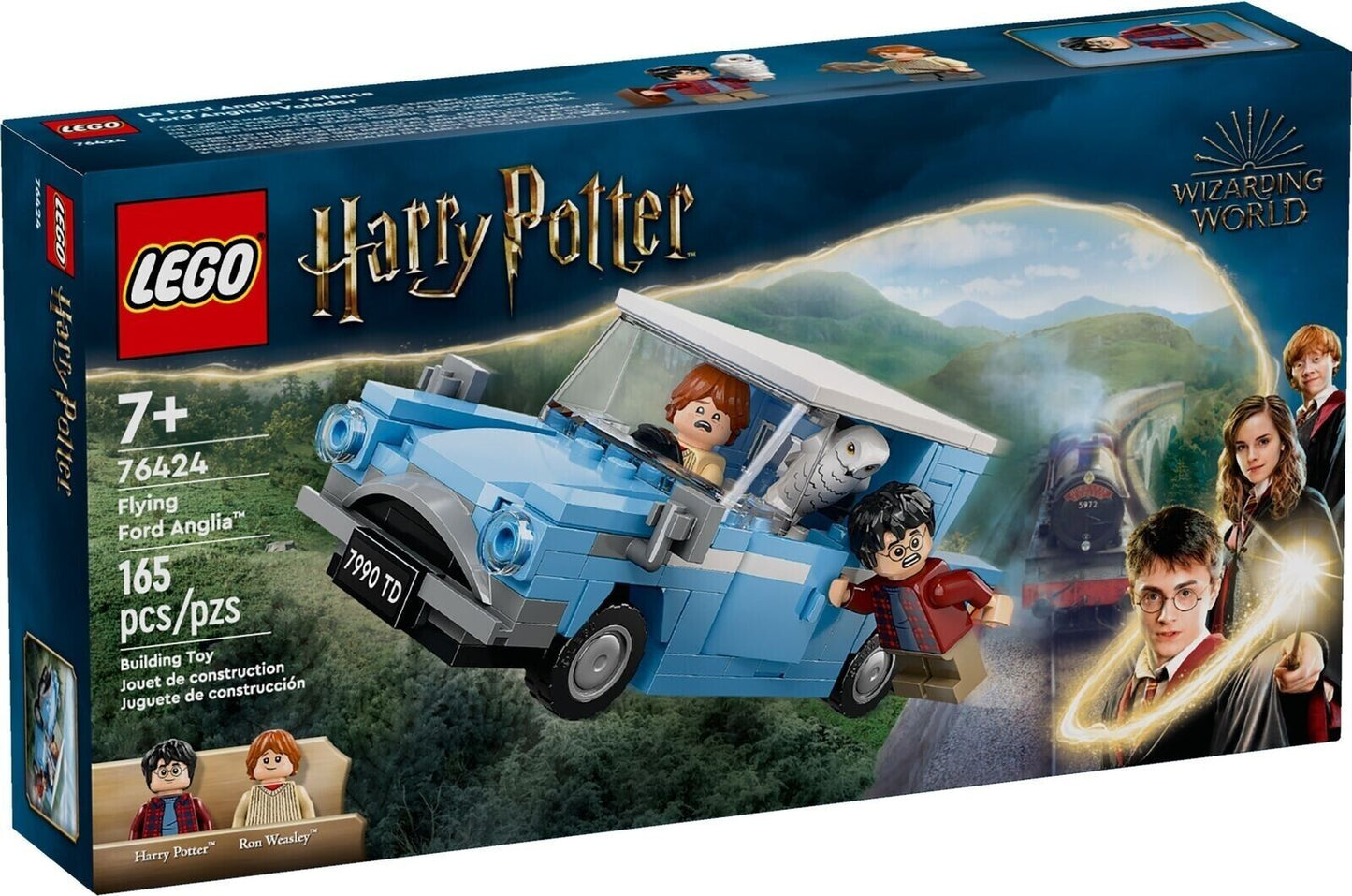 LEGO 76424 Harry Potter Flying Ford Anglia Hedwig Owl Ron Weasley