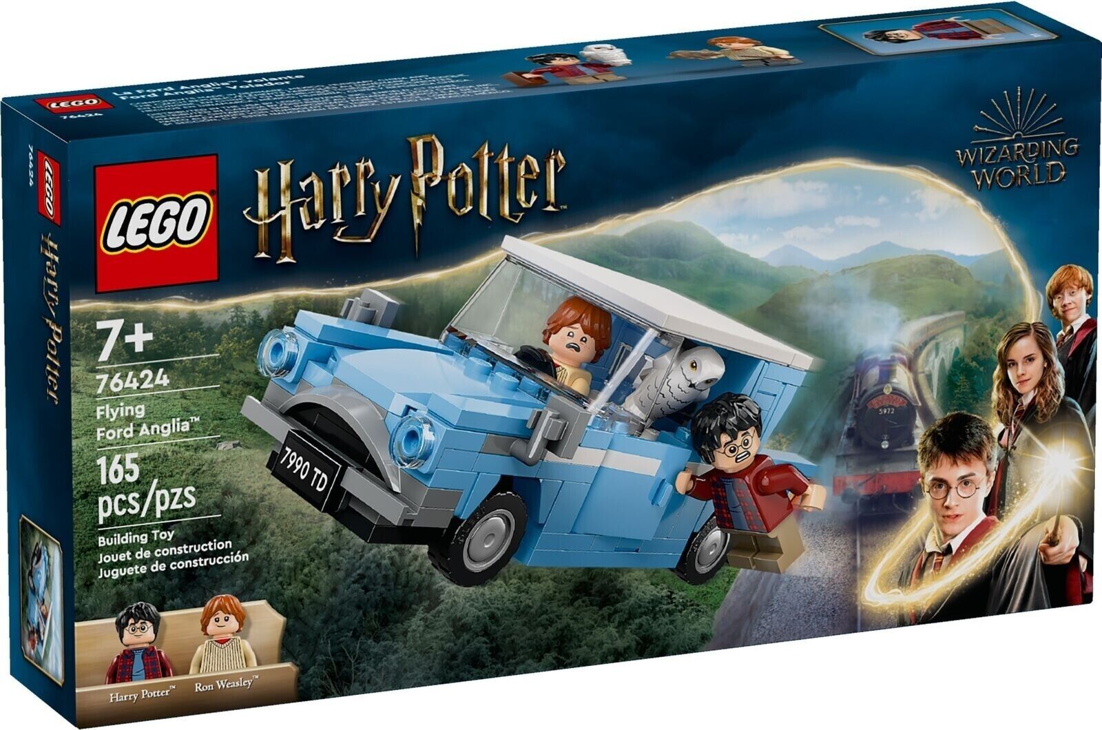 LEGO 76424 Harry Potter Flying Ford Anglia Hedwig Owl Ron Weasley