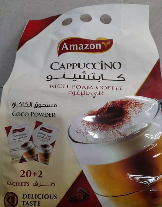 2x Amazon Cappuccino Coco Powder 22 sachets Halal Delicious Taste Brand New