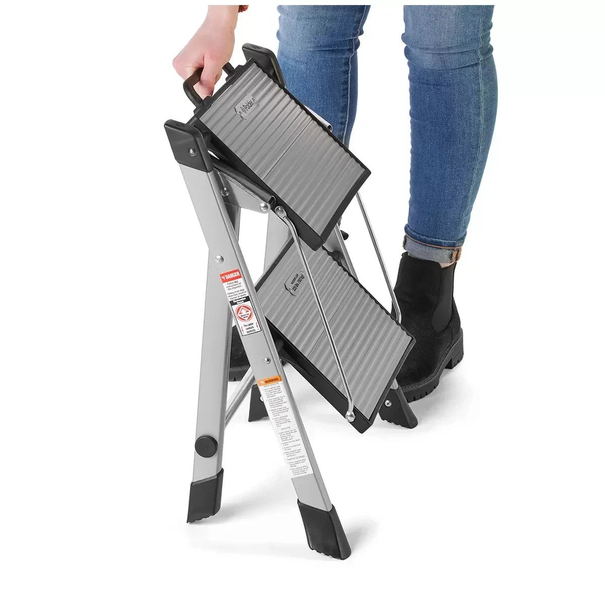 Polder Easy Close 2 Step Folding Ladder Easy Fold Mechanism Heavy Duty