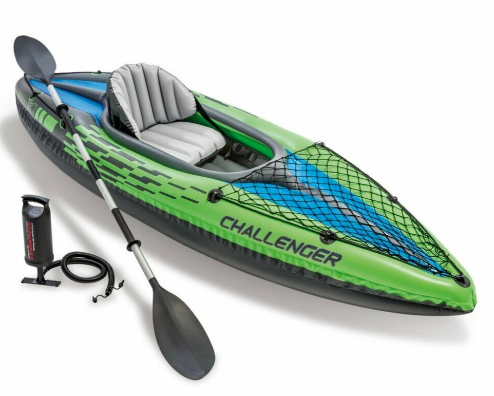 Intex Challenger Sports K1 Kayak Inflatable 1 Person Raft Lake Paddle Boat