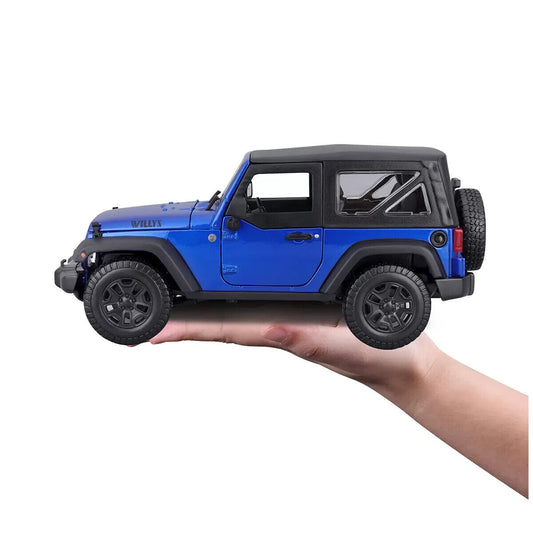 Maisto Blue 2014 Jeep Wrangler Willys Kids Model Diecast Toy  1:18 Die Cast Car