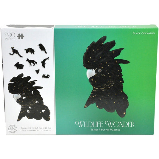 Wildlife Wonder Series 1 Jigsaw Puzzle Black Cockatoo 290 Pieces 60x35cm ~ New