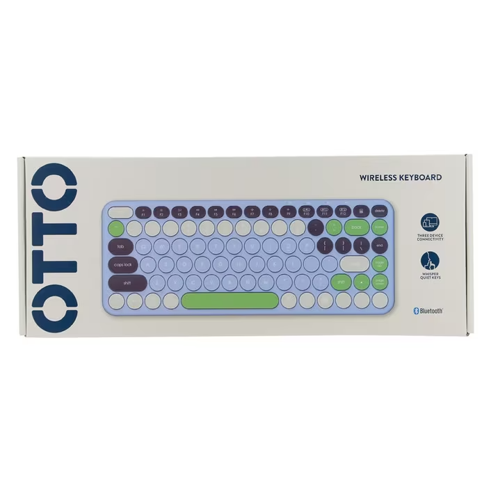 Otto Geometric Compact Wireless Keyboard Windows PC MAC OS Android IOS