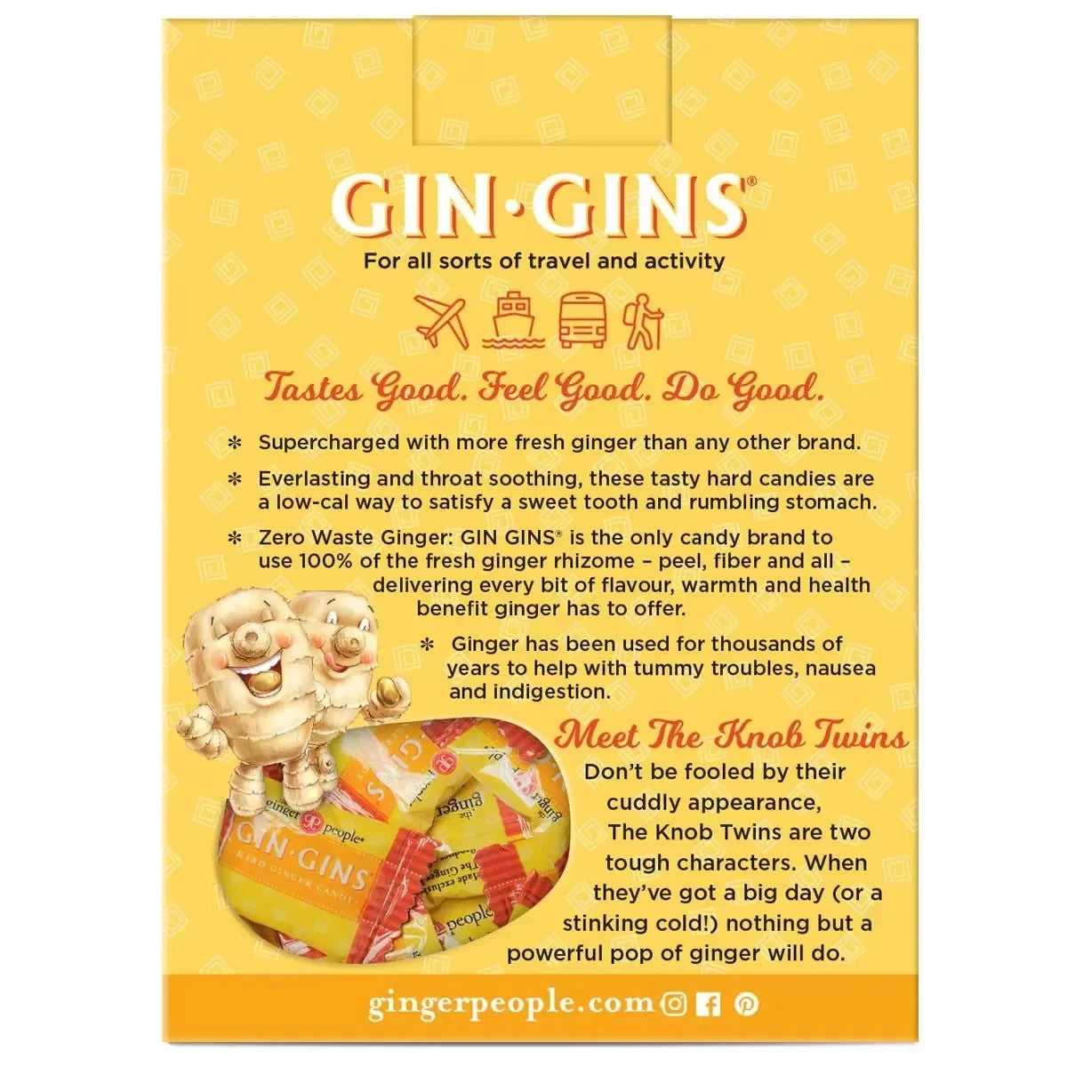Gin Gins Double Strength Hard Ginger Candy 12 x 84g - Free Shipping
