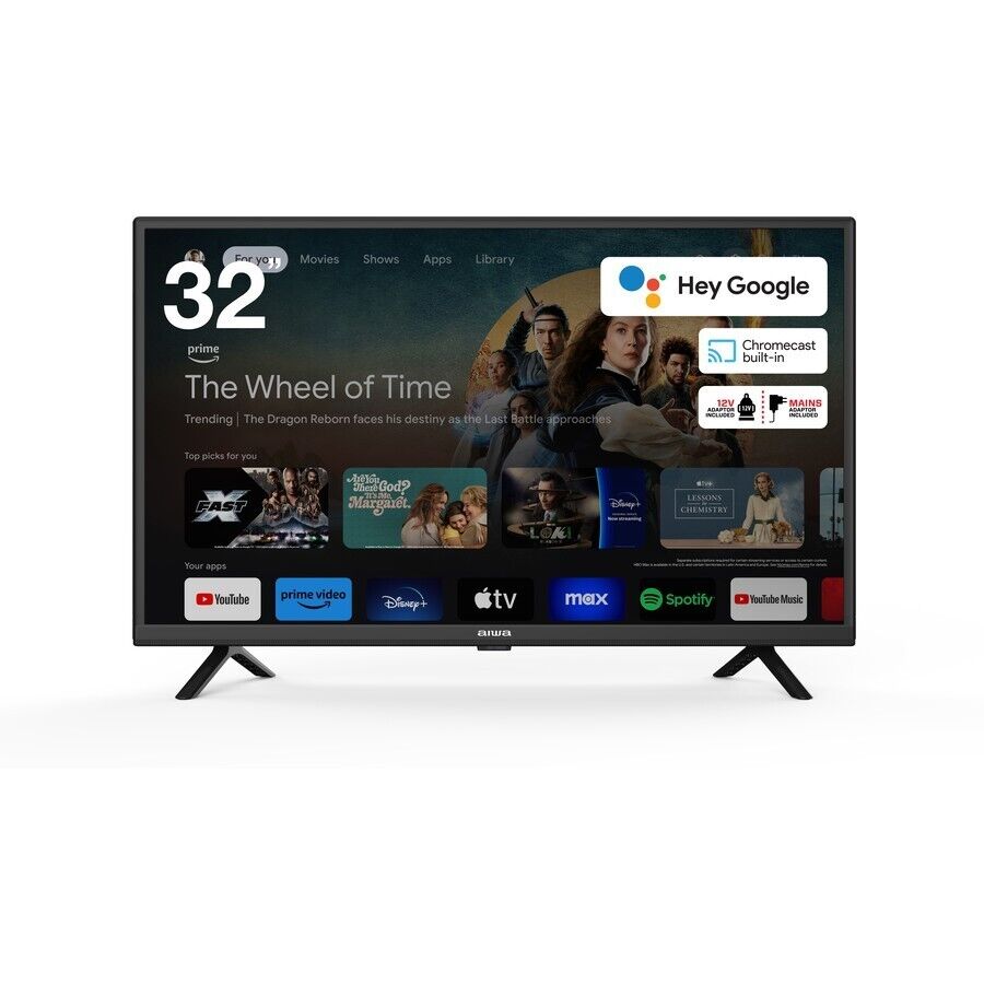 AIWA 32" 12v 240v HD Smart Google TV Chromecast Voice Assistant FREE Shipping