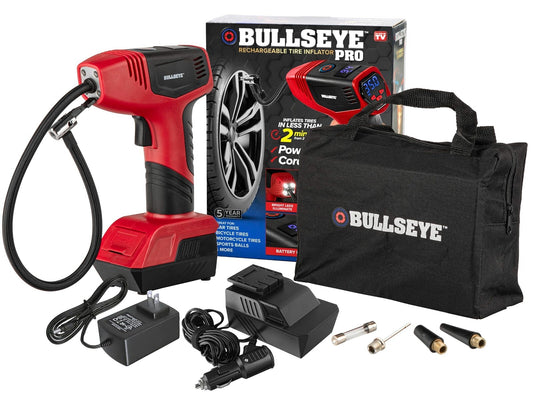 Bullseye Pro Max Rechargeable Cordless Tyre Inflator Air Pump Compressor Gauge
