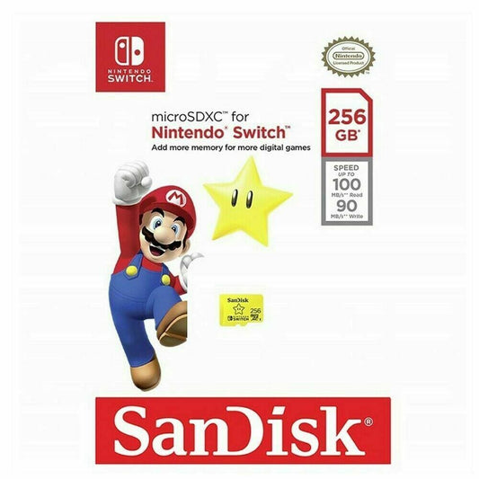 SanDisk Nintendo Switch Micro SD 256GB SDXC Memory Card Nintendo Licensed 100MBs