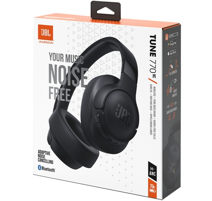 JBL Noise Cancelling Bluetooth Headphones – Tune 770NC – Black