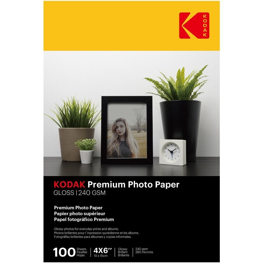 100 Sheets Kodak Premium 240gsm Gloss 4 x 6 inch (4R) Photo Paper