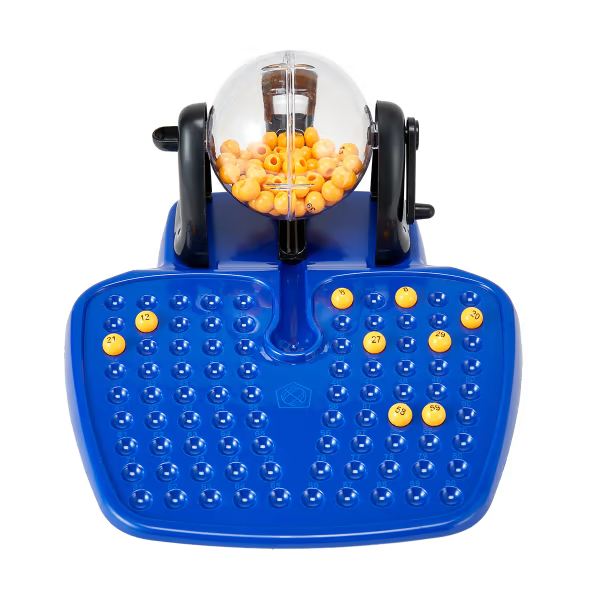 Kids Bingo Game Set Clear Cage 90 Balls  Machine Rotary 48 Cards 150 Markers 6+