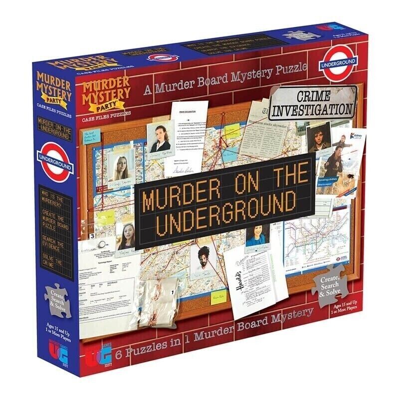 Murder On The Underground 750+ 5X50 Piece Puzzle Murder Board Mystery Game