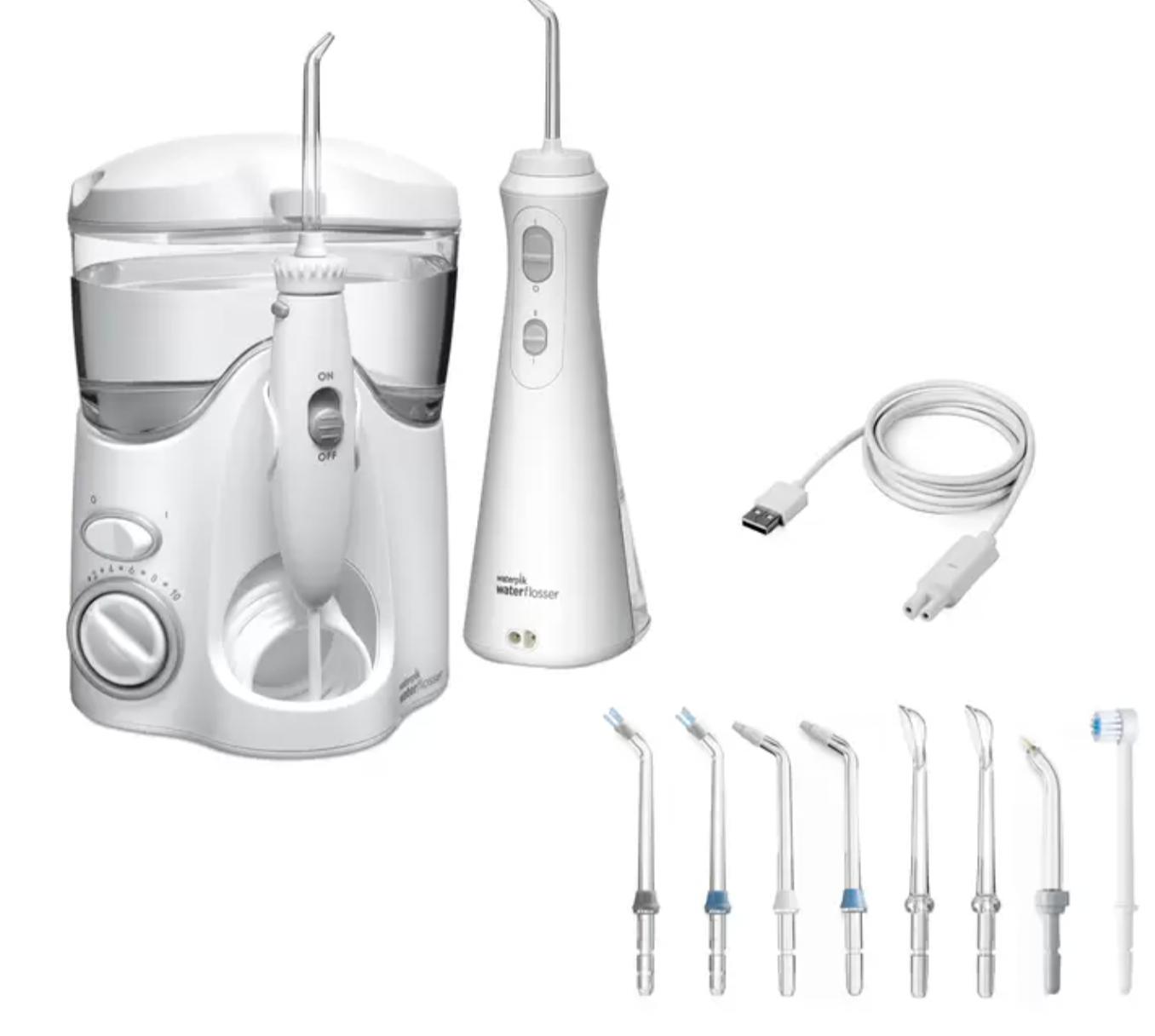 Waterpik Water Flosser Ultra & Cordless includes 10x Flosser Tips