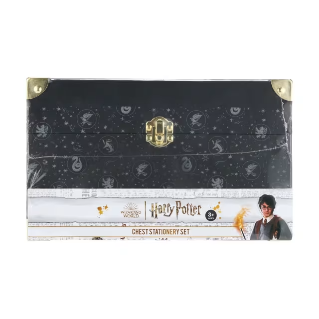 Licensed Harry Potter Hogwarts Chest Stationary Chest Novelty Quill Wand Pen