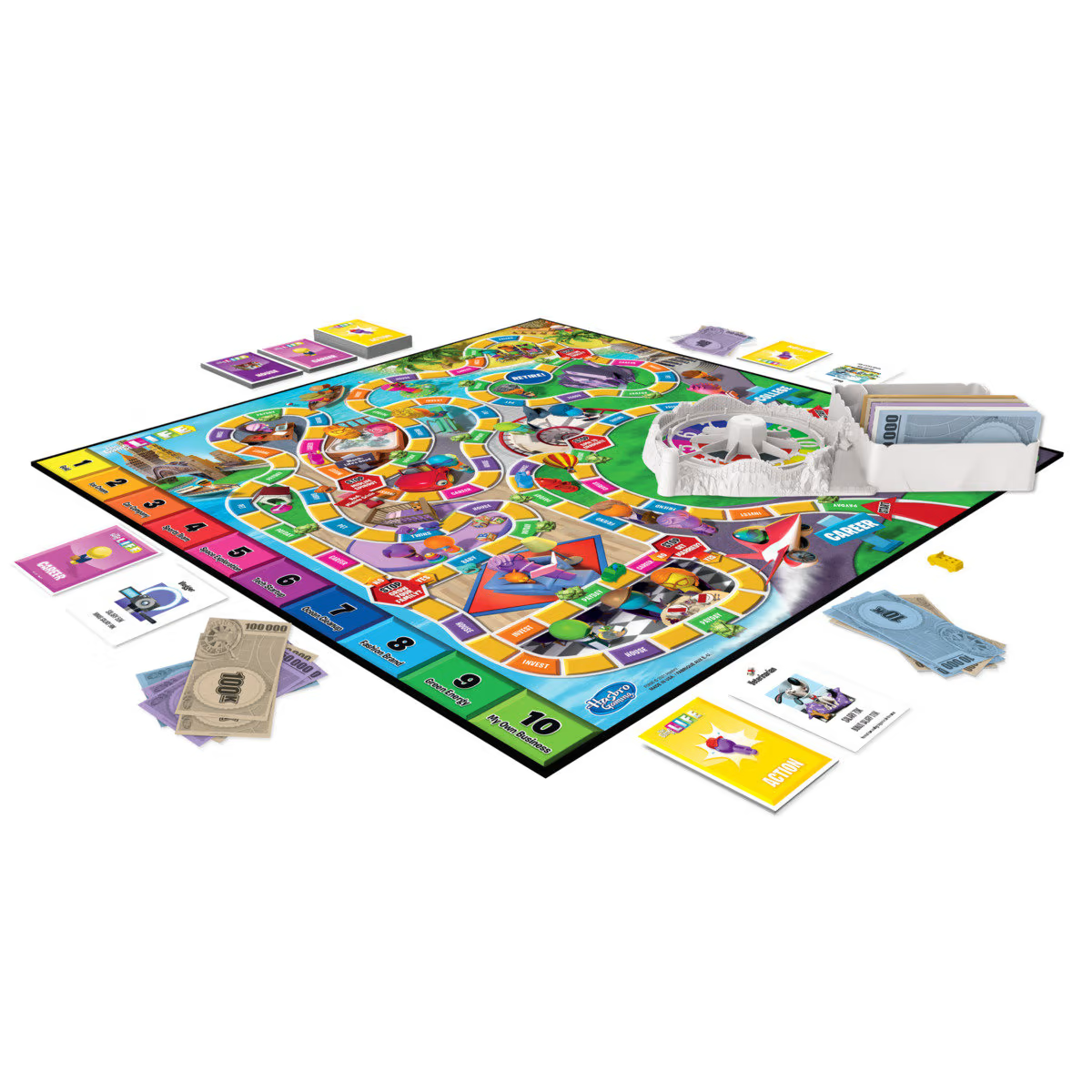 The Game Of Life Board Game Action Cards Gameboard 2-4 Players for Family Kids