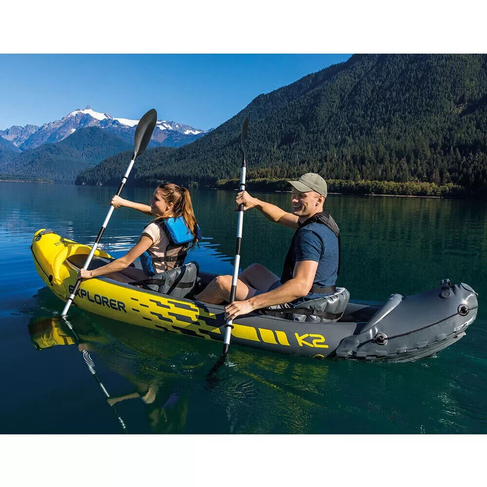 Intex 312cm Sports Explorer K2 Inflatable/Floating Kayak/Boat Oars River/Lake