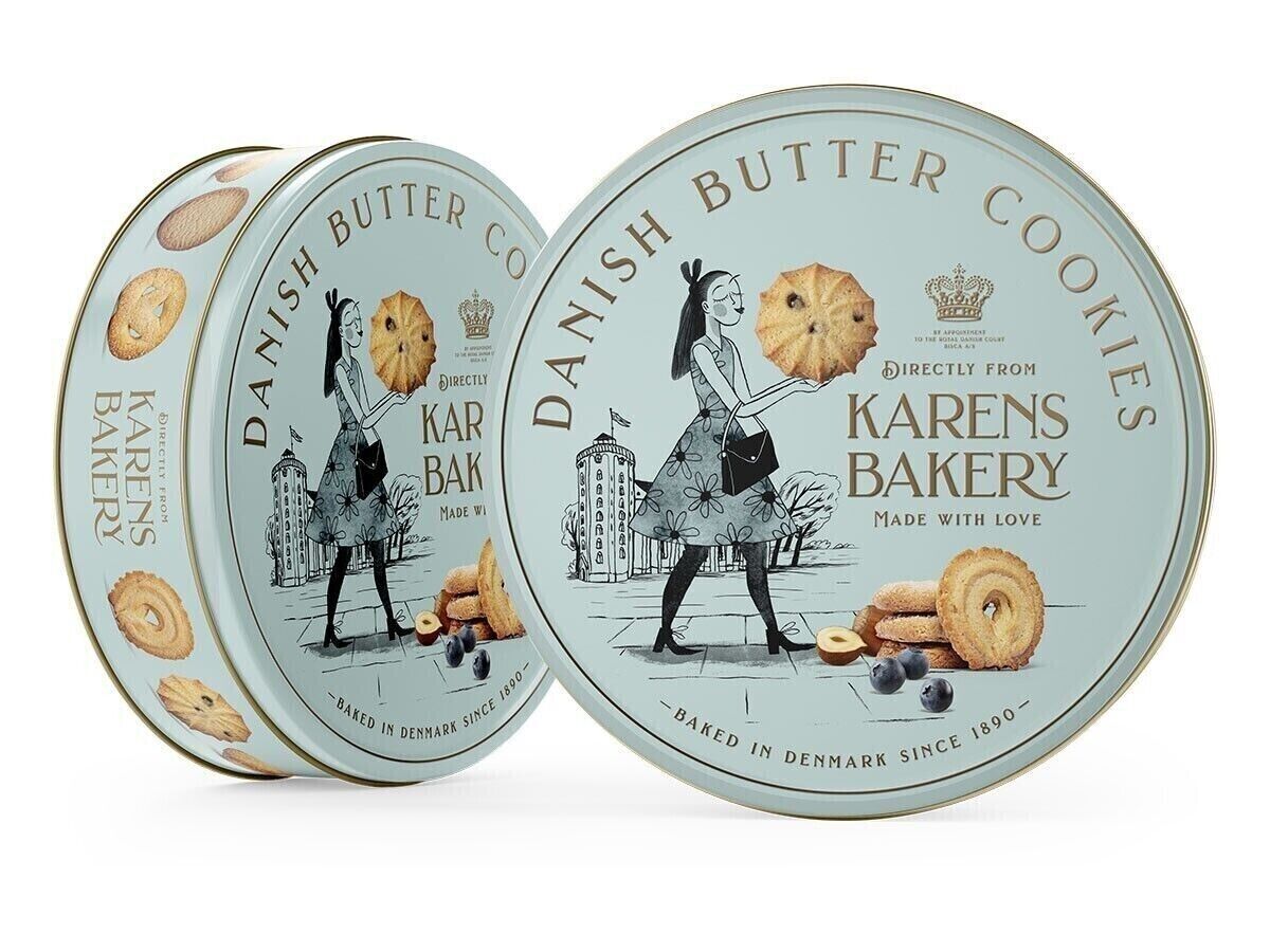 Karens Bakery Danish Butter Cookies Tea Snack Sweets Biscuit Share Gift Tin 908g