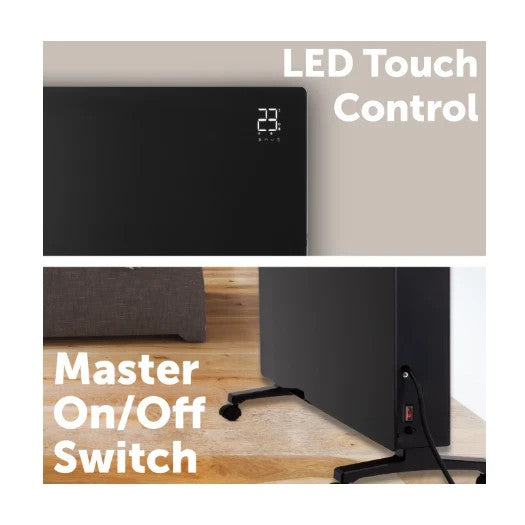 Arlec 2400W Smart Grid Connect Glass Panel Heater with Flame Effect
