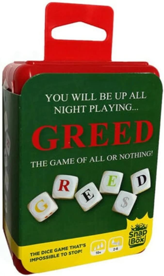 Snapbox Greed Card & Dice Game Multicolor Family Party Game Travel Friendly Set