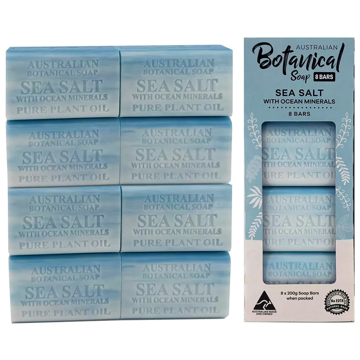 Australian Botanical Bar Soap 8 Pack x 200g Sea Salt