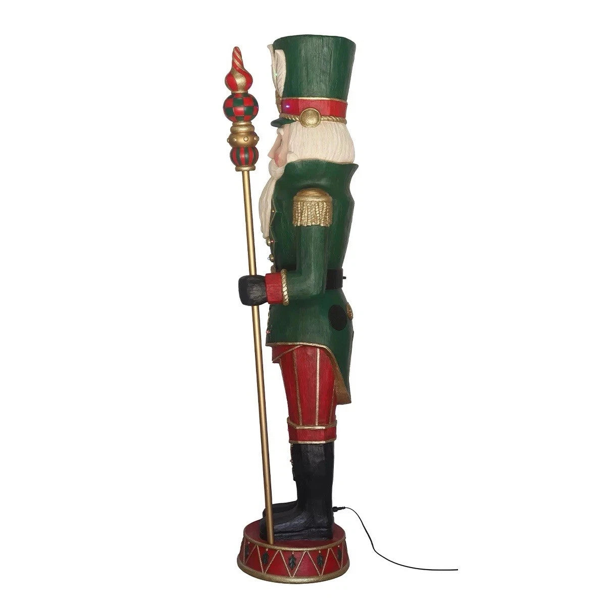 Pre-lit Carved Nutcracker 182.8cm - Plays 8 different holiday-themed songs
