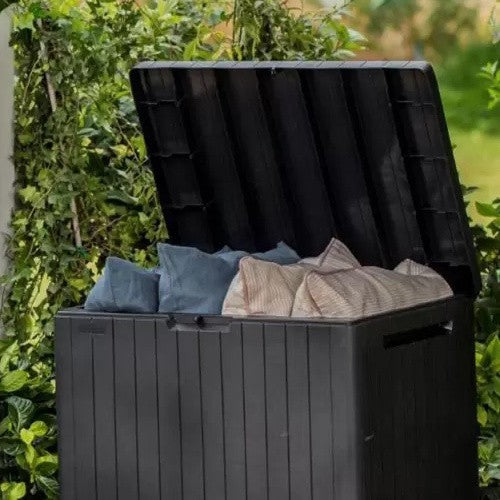 Keter City Box 2-IN-1 Storage 113L or Seat - Outdoor Weather Resistant Durable