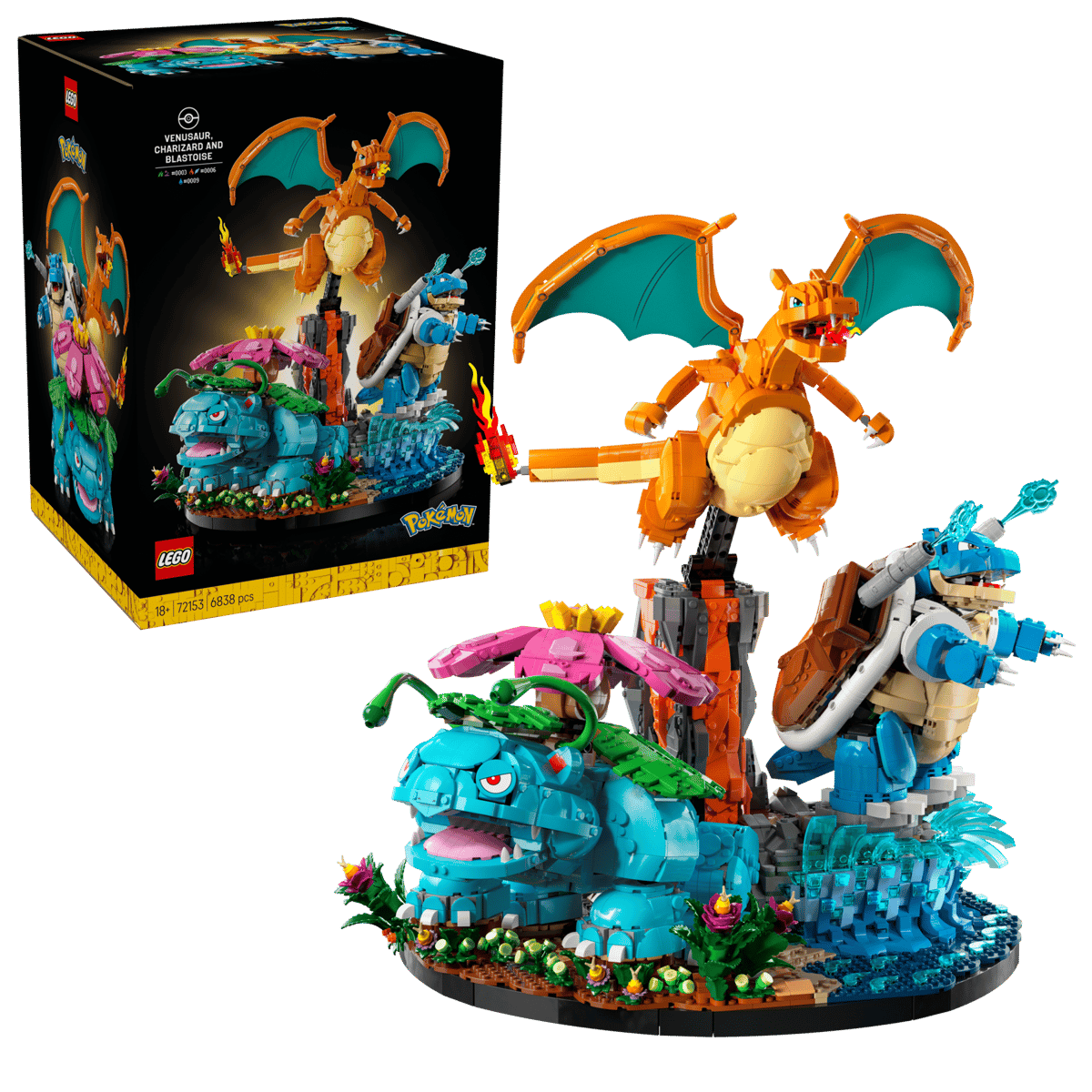 LEGO 72153 Pokemon Venusaur, Charizard and Blastoise Brand New Sealed