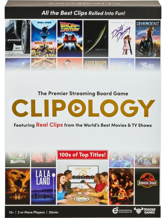 Clipology Movie Trivia BoardGame Family Fun Party Play Age 13+ 2+ players 30mins