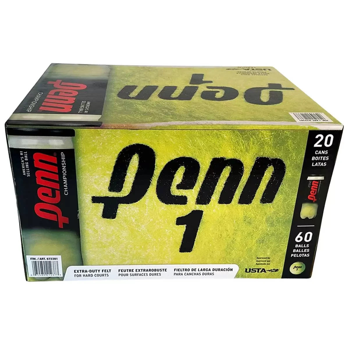 20x Cans (60x Balls) PENN CHAMPIONSHIP Tennis Balls Extra Duty Felt Brand New